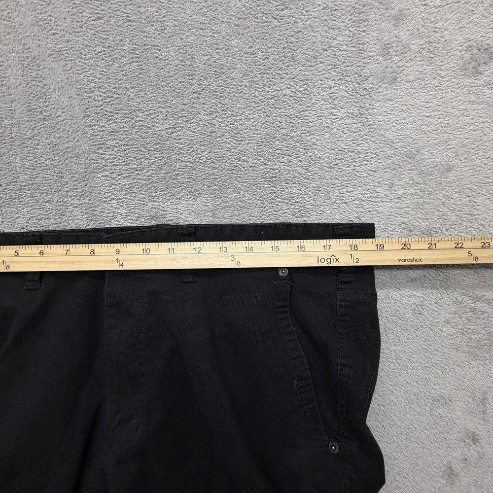 Eddie Bauer Pants Mens Measured 38x32 Black Cargo Canvas Utility Pant Stretch